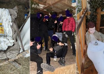 Skandal në Itali: vandalizohet skena e lindjes së Krishtit, vendosin shishe xhini dhe mburren në rrjete sociale