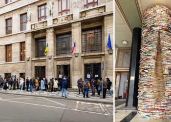 Një kullë librash që “çmendi” rrjetet: si TikTok-u solli turma të papritura në bibliotekën e Pragës