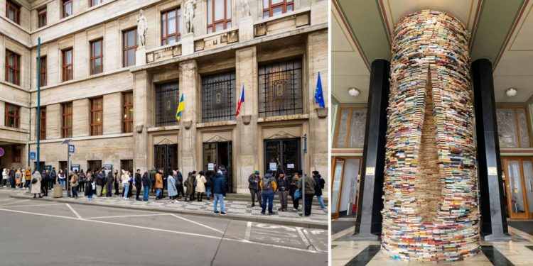 Një kullë librash që “çmendi” rrjetet: si TikTok-u solli turma të papritura në bibliotekën e Pragës