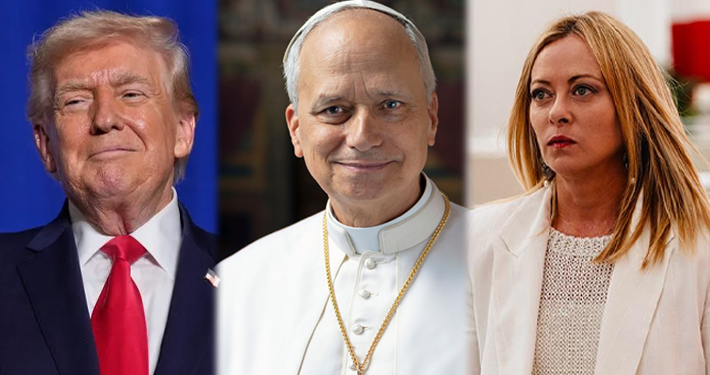 Giorgia Meloni kundёr Trumpit dhe nё krah tё Papa Leos